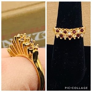 Vintage rhinestone tall ring 4.75, 5, 6.25, 7.5